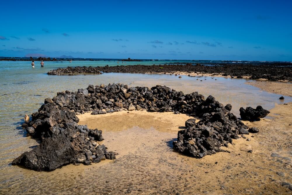 Caletón Blanco, Lanzarote, Canarie Spagna. Splendida spiaggia a Lanzarote.