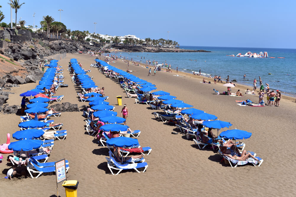 Playa Grande, Puerto del Carmen, Lanzarote, Isole Canarie, Spagna